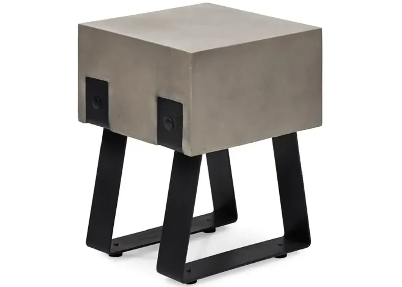 Elwood Industiral Concrete Stool - Black/Dark Gray