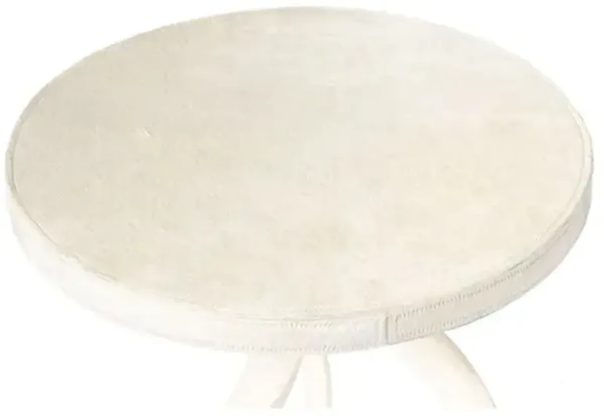 Kudu Horn Side Table - Cream Leather - Ngala Trading Co. - Ivory