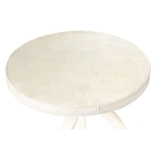 Kudu Horn Side Table - Cream Leather - Ngala Trading Co. - Ivory