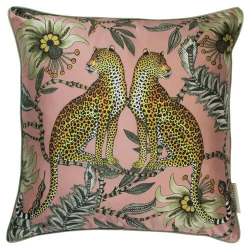 Leopard 16x16 Silk Pillow - Magnolia - Ngala Trading Co. - Handcrafted