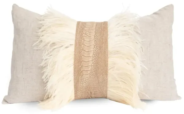 Ostrich 14x22 Lumbar Pillow, Stonewash