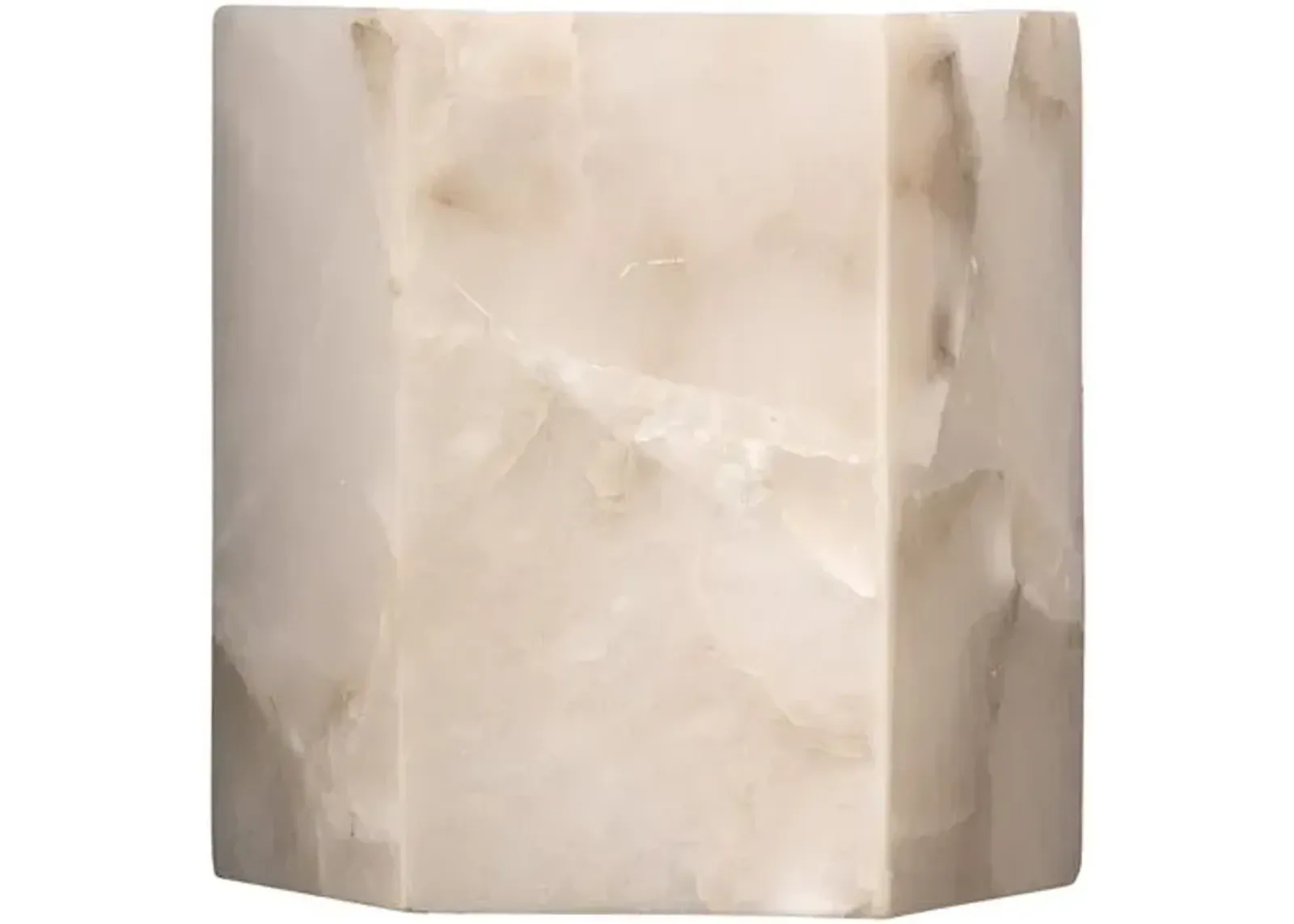 Borealis Hexagon Sconce - White Alabaster - Jamie Young Co.