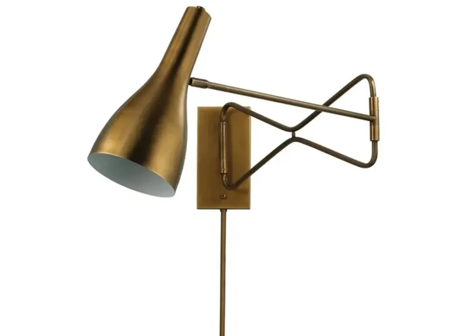 Lenz Swing-Arm Scone - Antiqued Brass - Jamie Young Co. - Gold