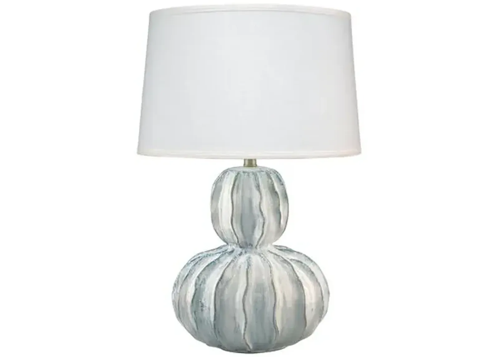 Oceane Gourd Table Lamp - Blue/White - Jamie Young Co.