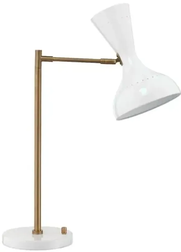 Pisa Swing-Arm Task Lamp - White - Jamie Young Co.