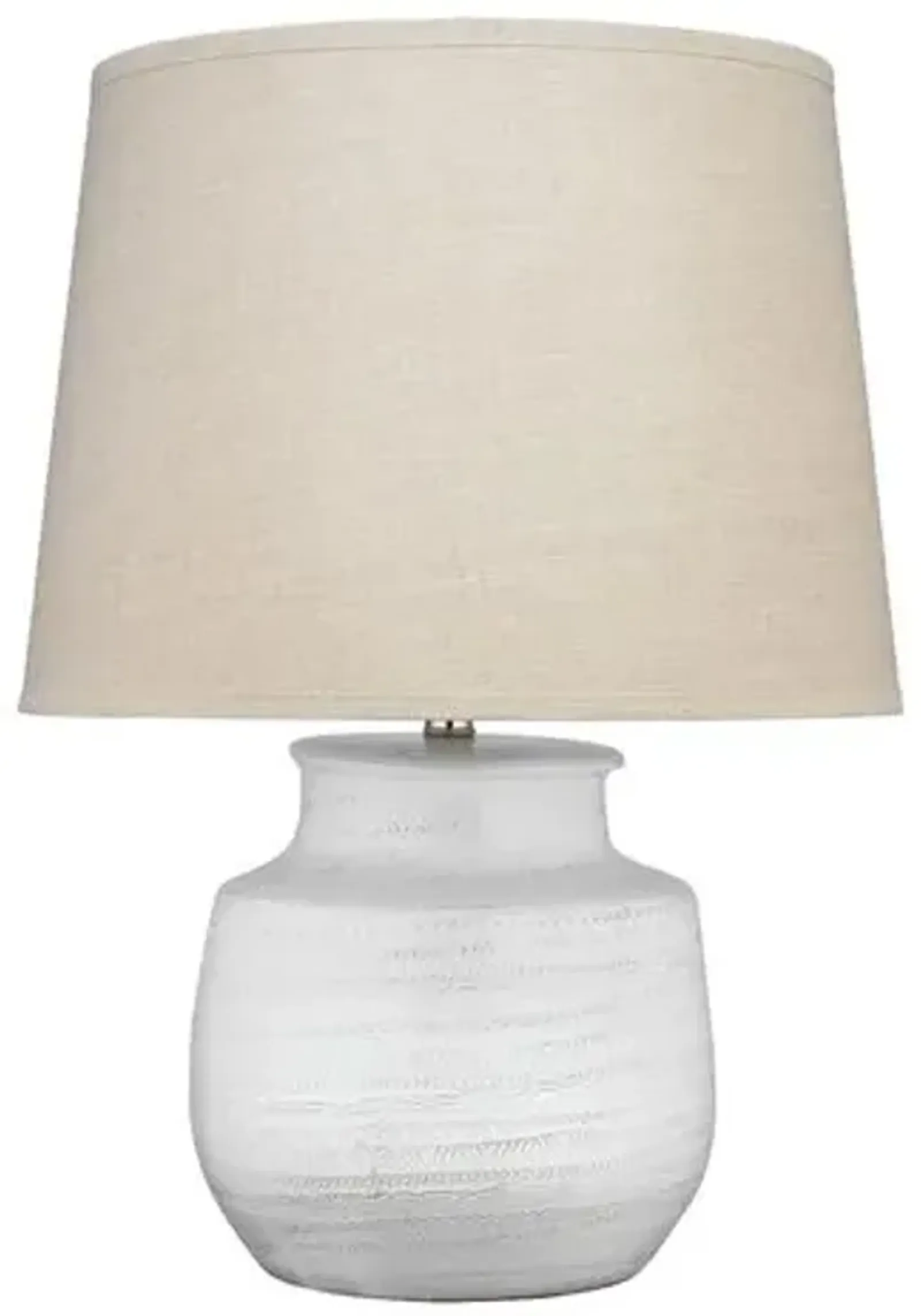 Trace Small Ceramic Table Lamp - White/Natural - Jamie Young Co.