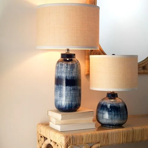 Batik Small Table Lamp - Indigo - Jamie Young Co. - Blue