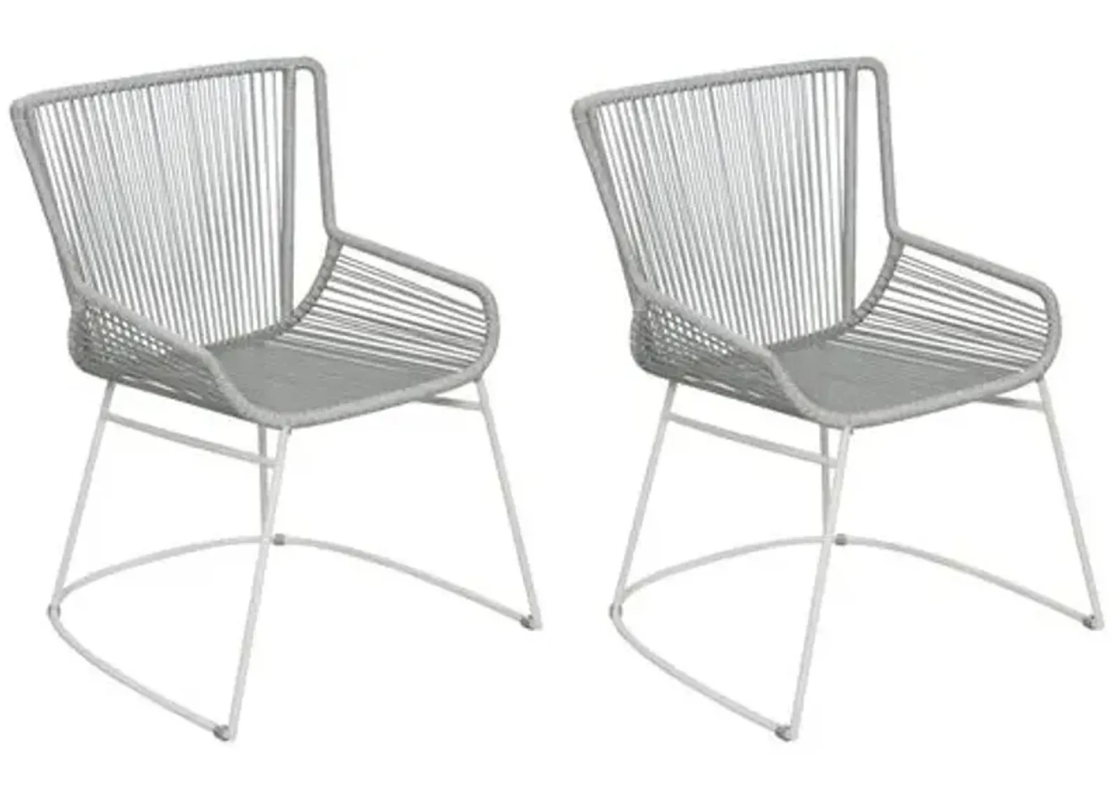 Set of 2 Dane Outdoor Rope Armchairs - Gray