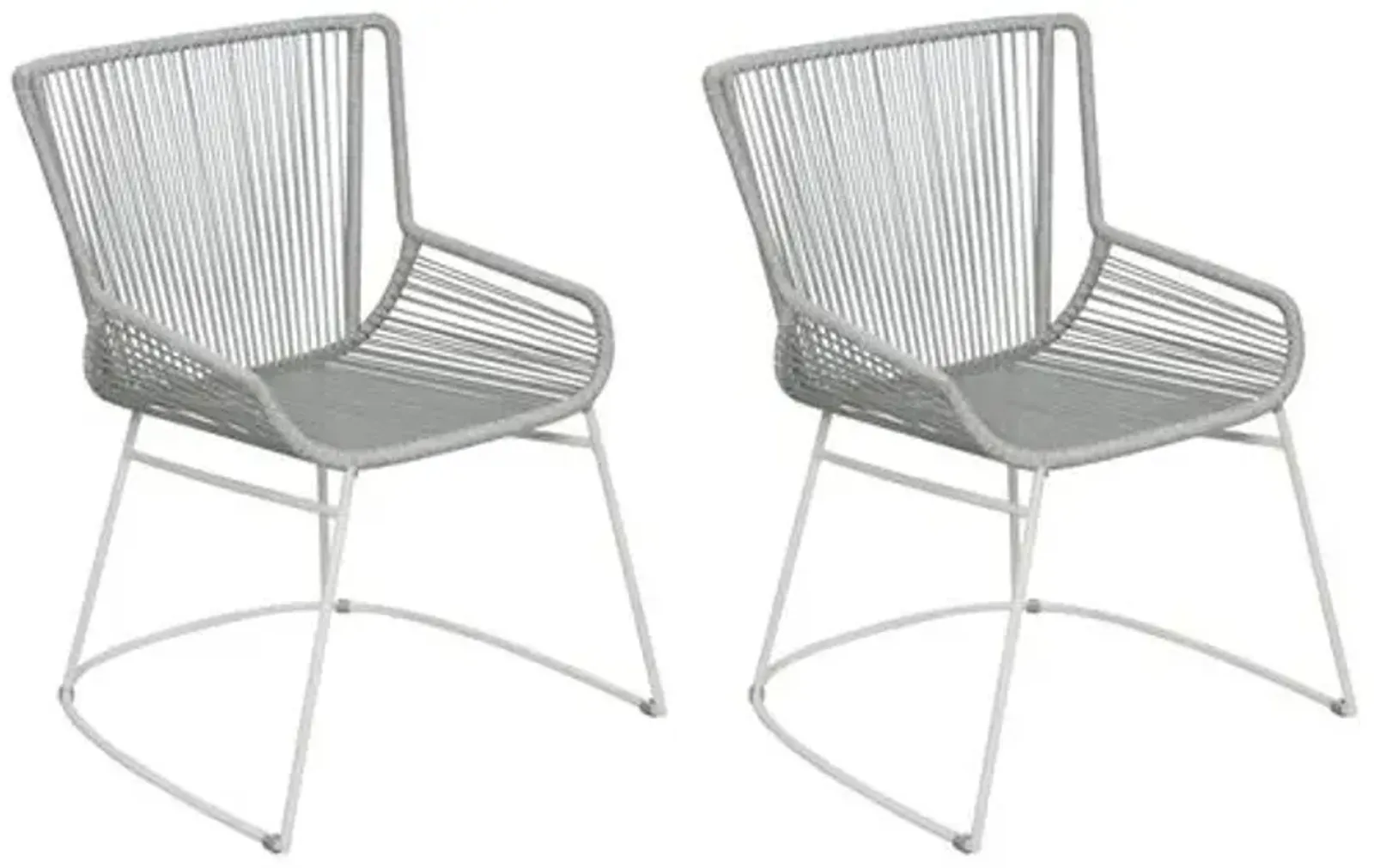 Set of 2 Dane Outdoor Rope Armchairs - Gray