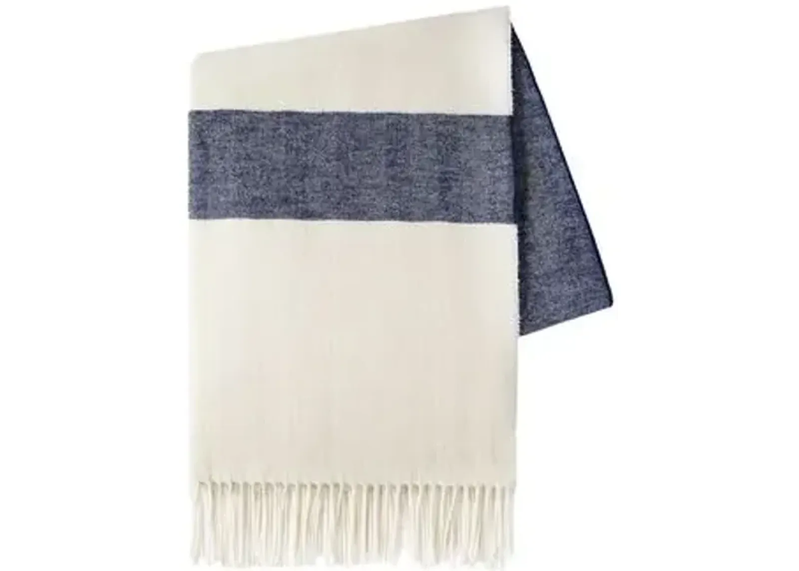 Sydney Stripe Throw - Lands Downunder - Blue, Fringed