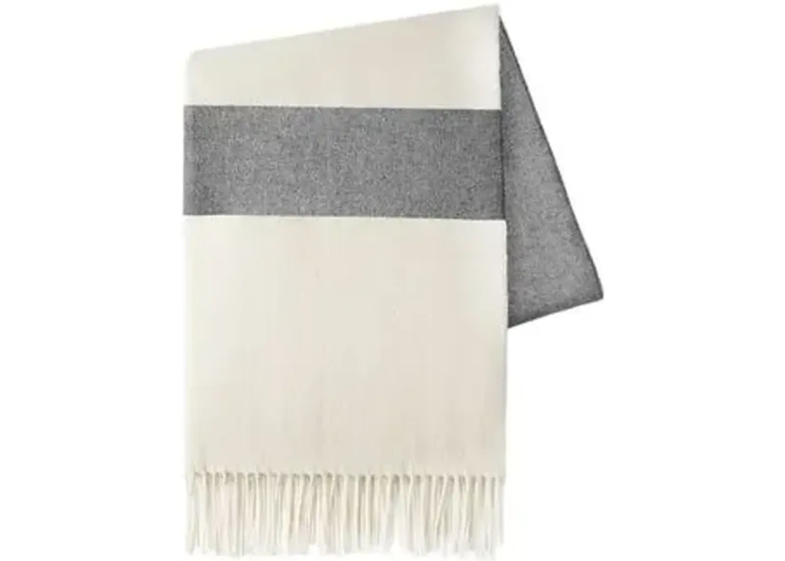 Sydney Stripe Throw - Lands Downunder - Gray, Fringed