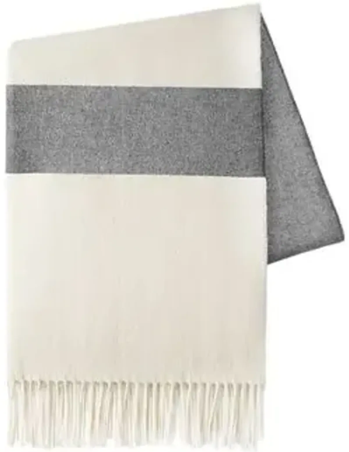 Sydney Stripe Throw - Lands Downunder - Gray, Fringed