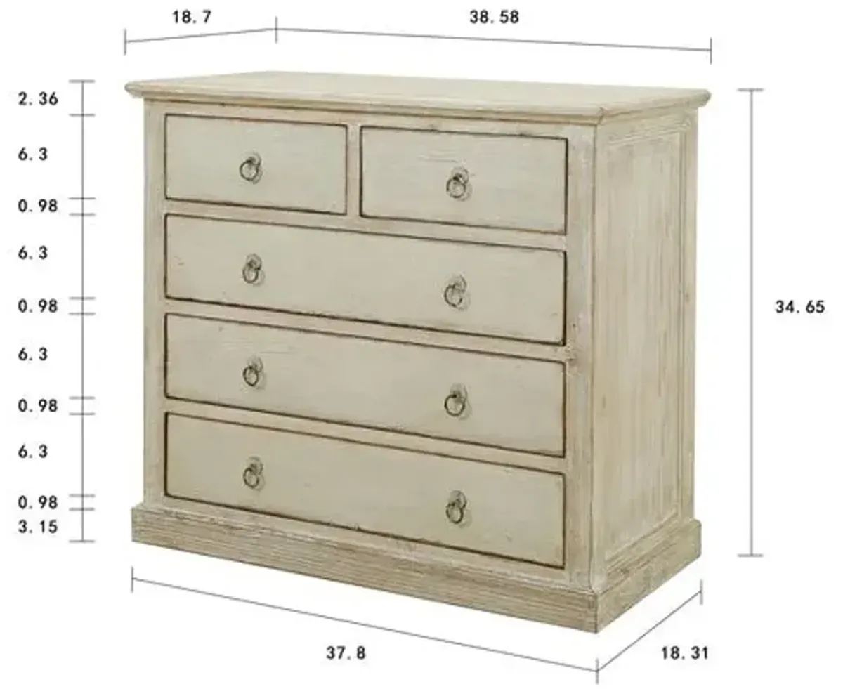 Wymarc Dresser - Whitewash/Natural - Beige