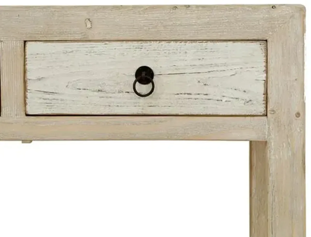 Lara Console - Natural White - Handcrafted - Beige