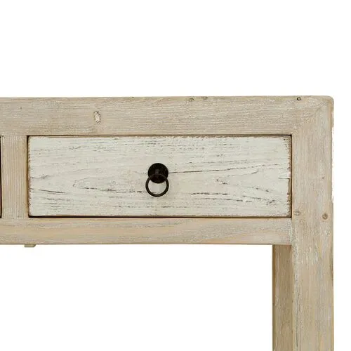 Lara Console - Natural White - Handcrafted - Beige