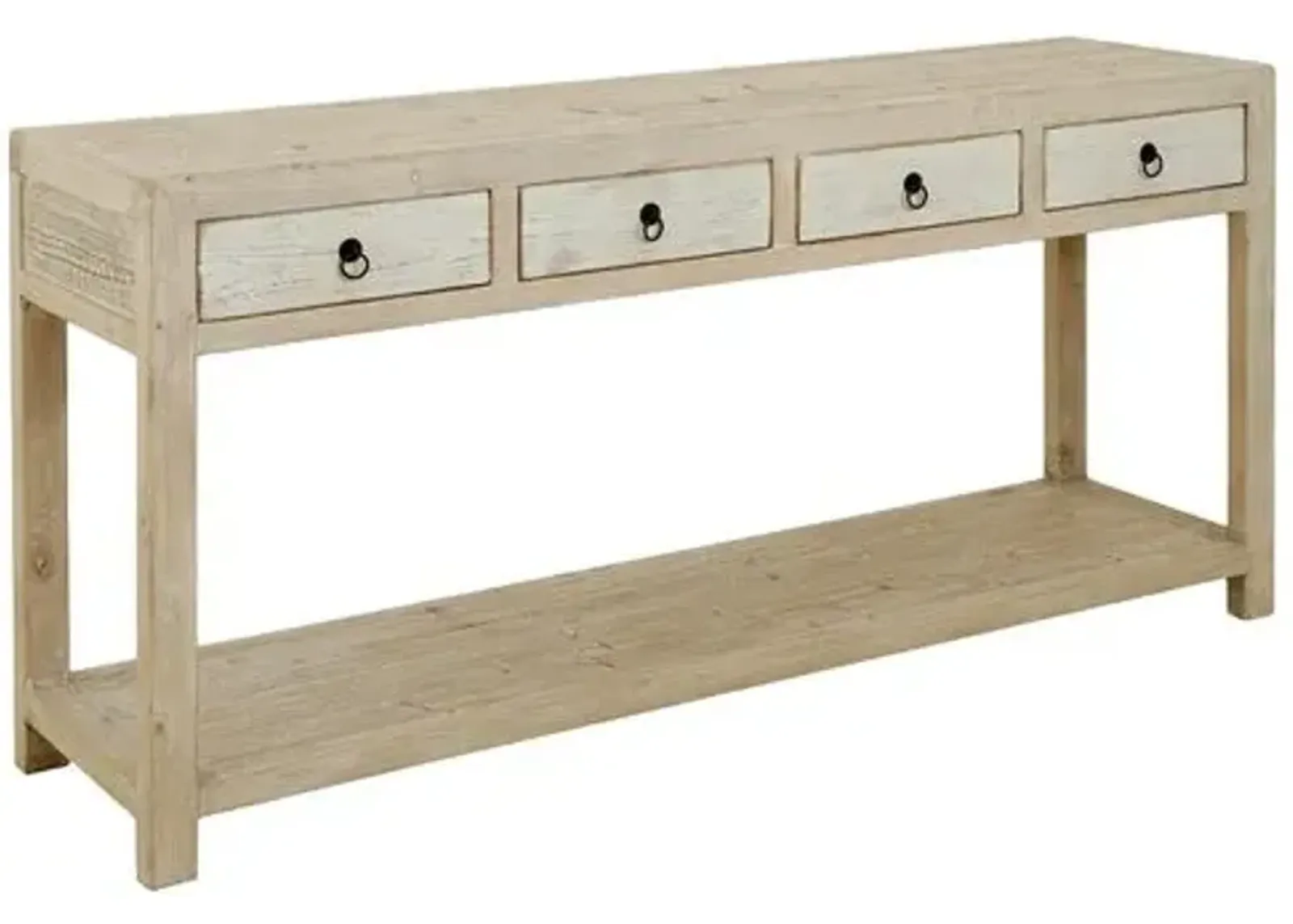 Lara Console - Natural White - Handcrafted - Beige