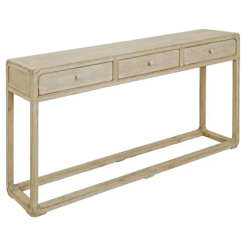 Milo 3-Drawer Console - Natural - Brown