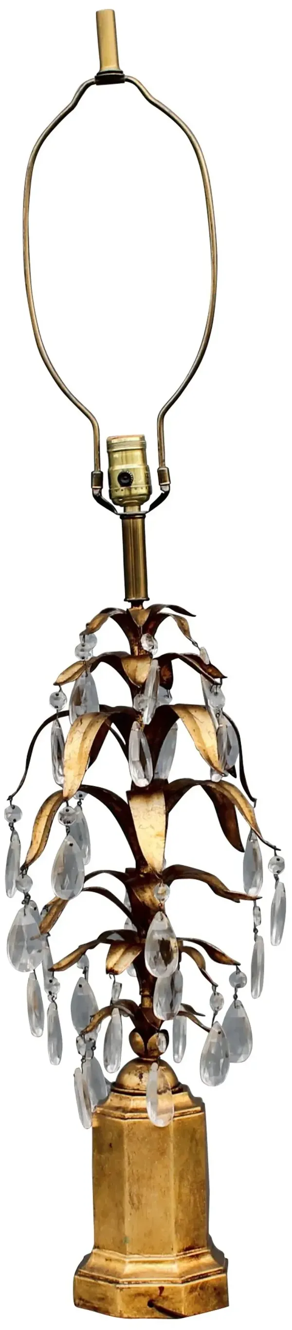 Midcentury Italian Tole Fern Table Lamp - Something Vintage