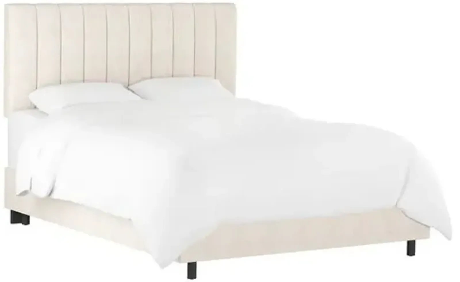 Delmar Linen Channeled Bed - Beige