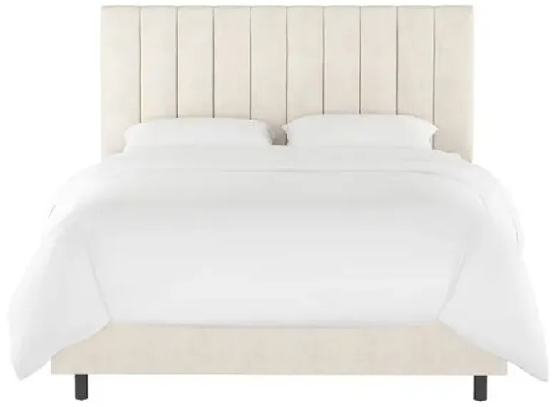 Delmar Linen Channeled Bed - Beige