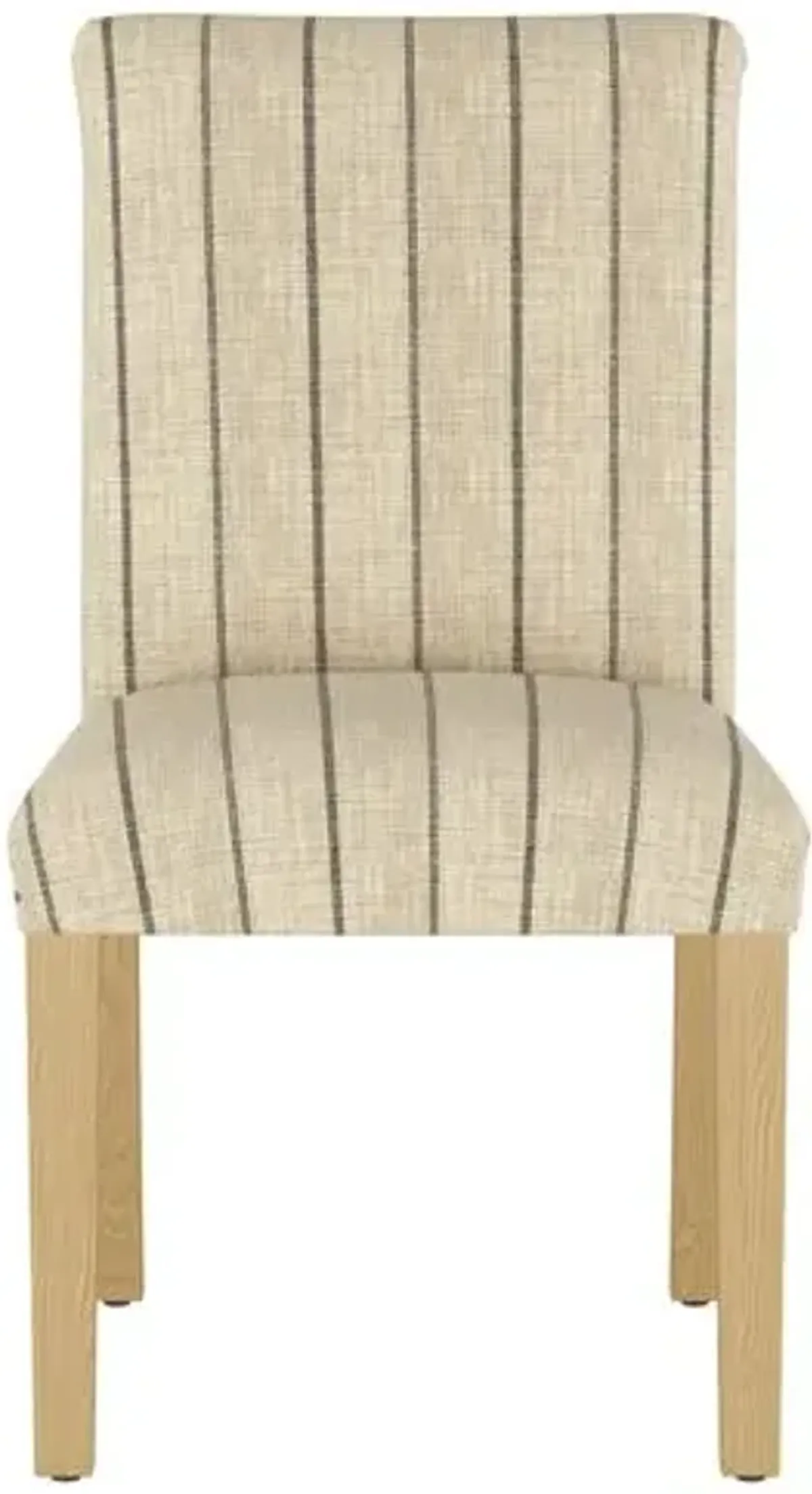 Shannon Side Chair - Thin Stripe - Handcrafted - Beige