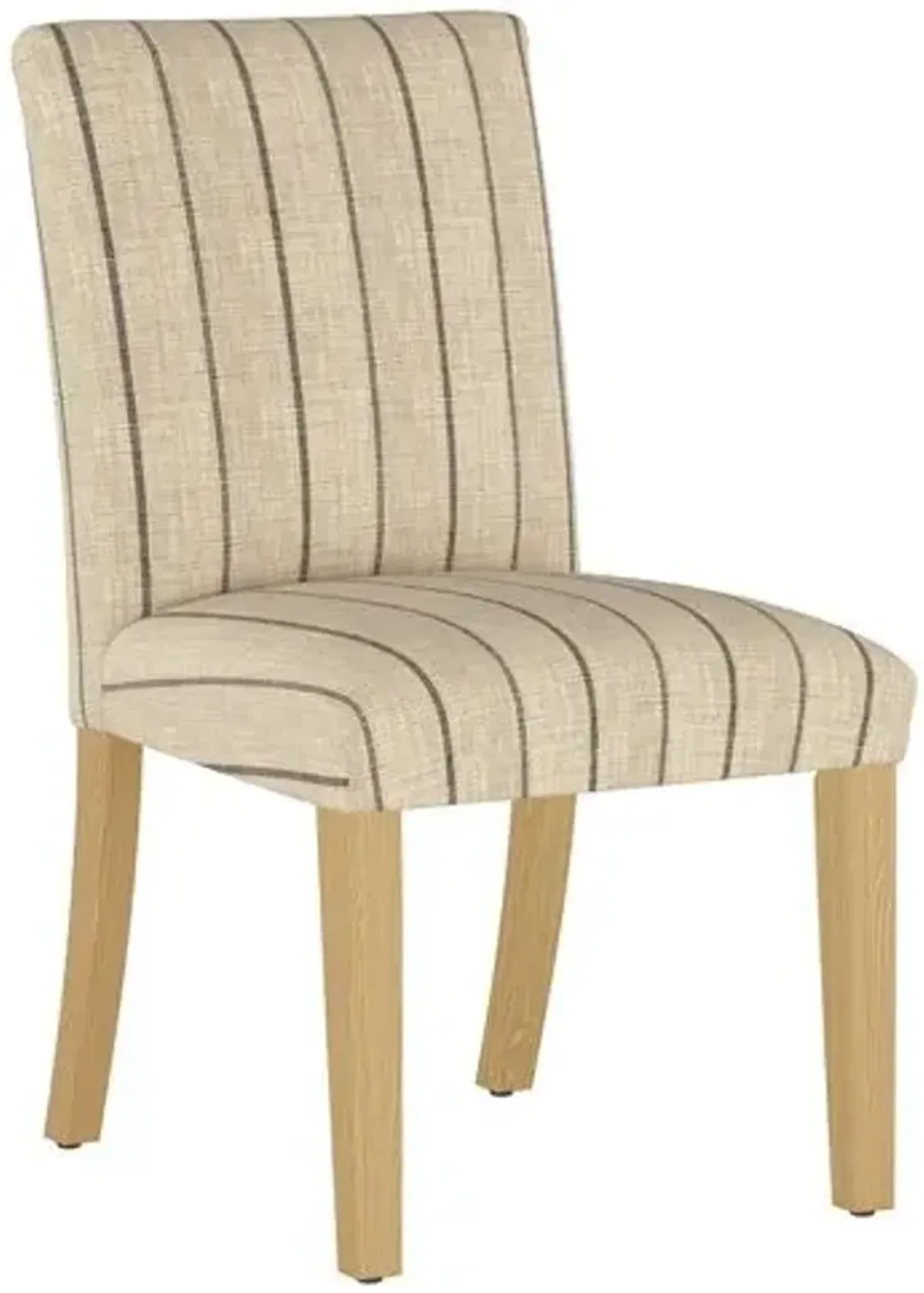 Shannon Side Chair - Thin Stripe - Handcrafted - Beige