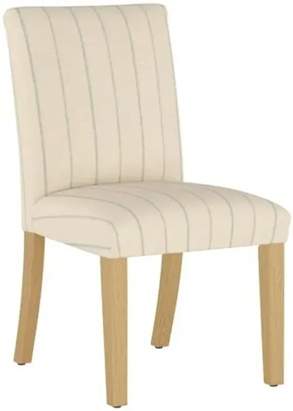 Shannon Side Chair - Thin Stripe - Handcrafted - Beige