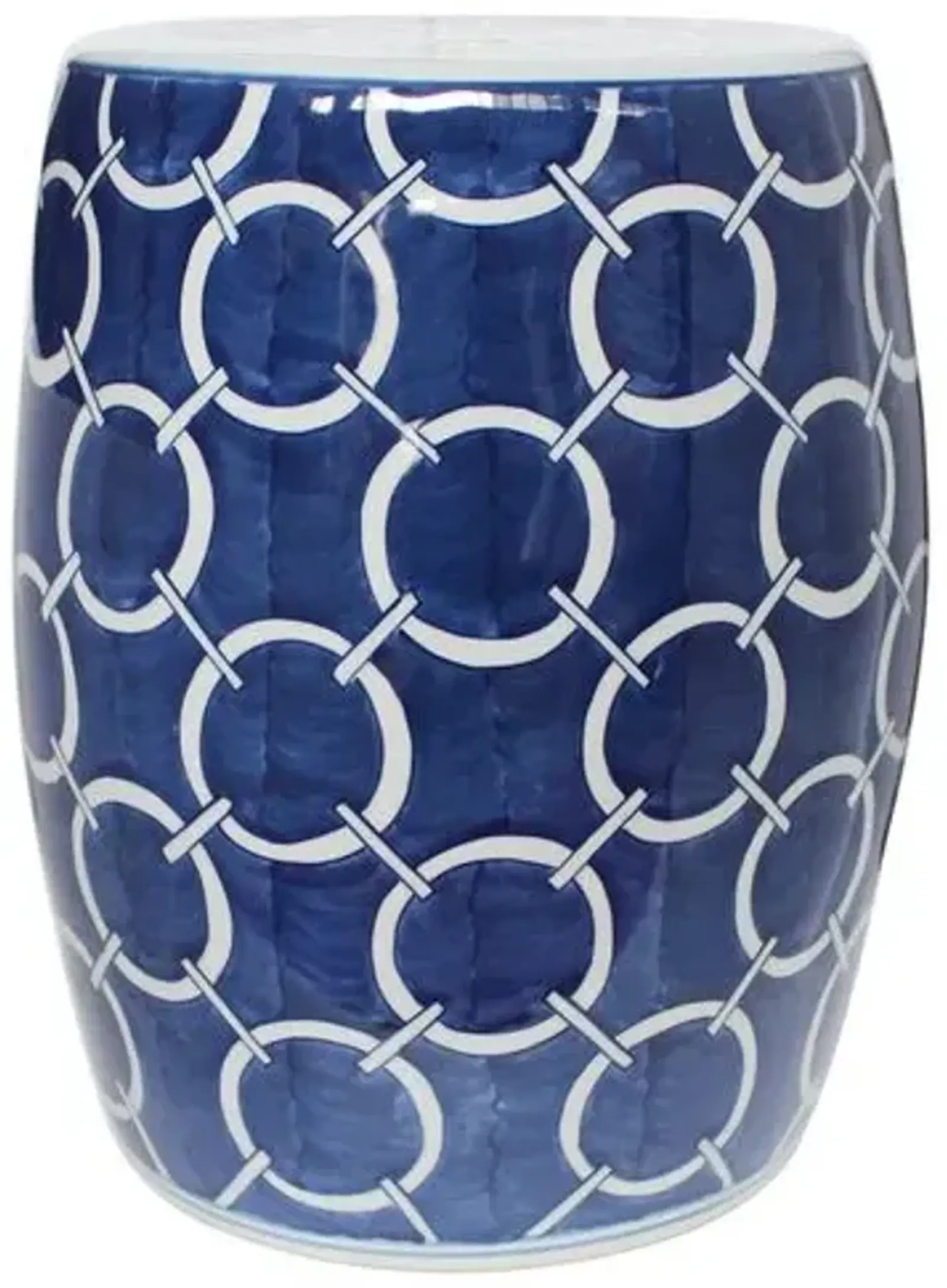 Circle Chain Garden Stool - Blue/White