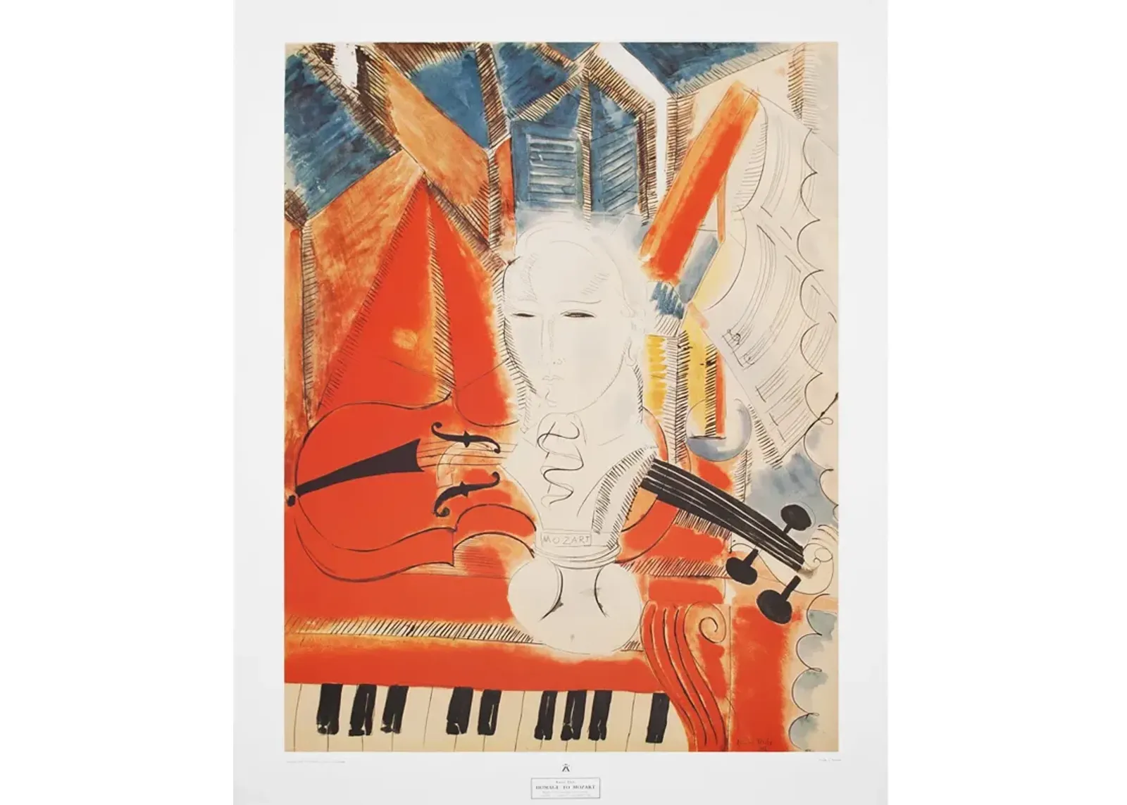 R. Dufy - Homage to Mozart XL Lithograph - red