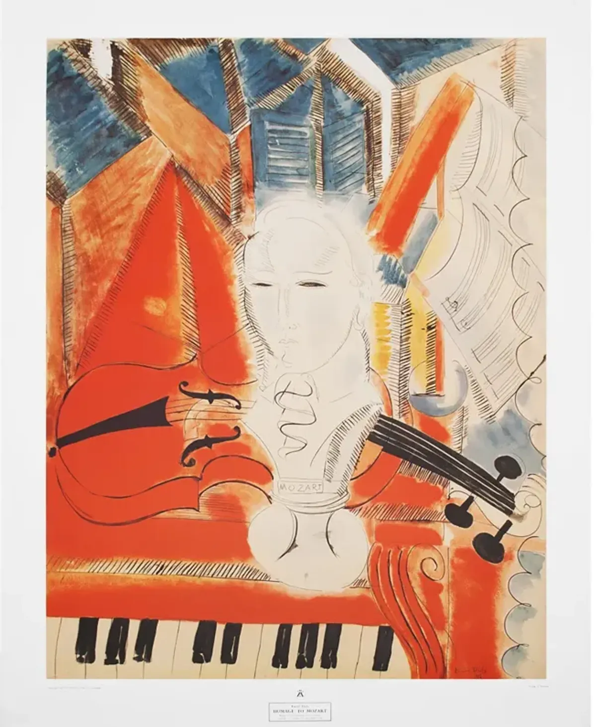 R. Dufy - Homage to Mozart XL Lithograph - red