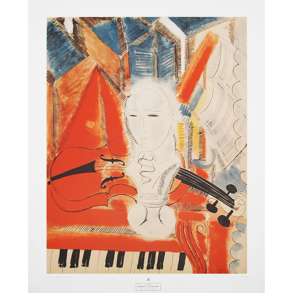 R. Dufy - Homage to Mozart XL Lithograph - red
