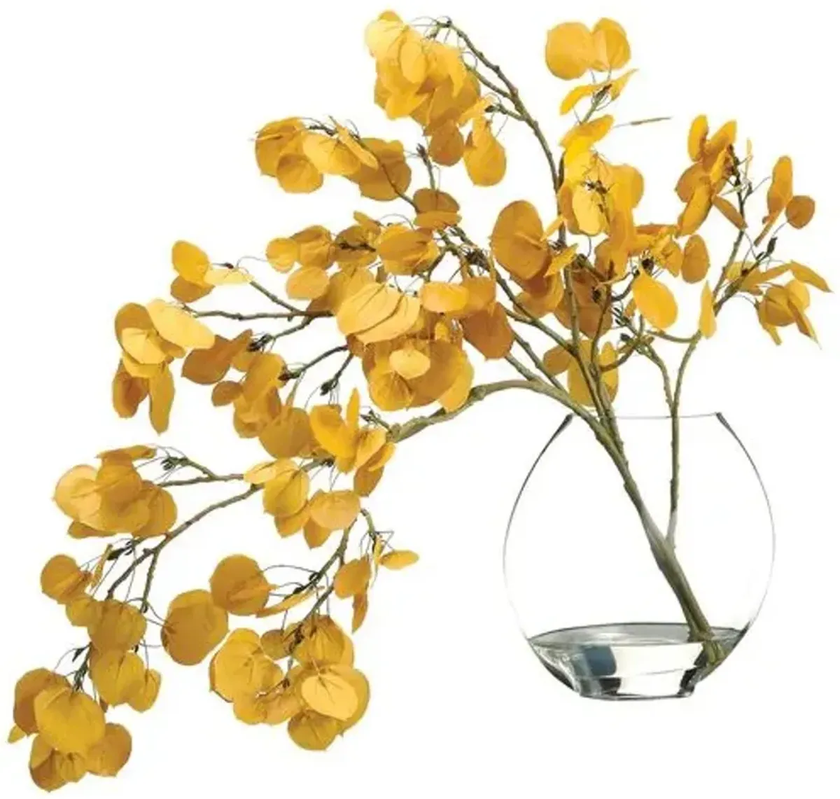 29" Aspen Leaf Spray with Vase - Faux - Yellow