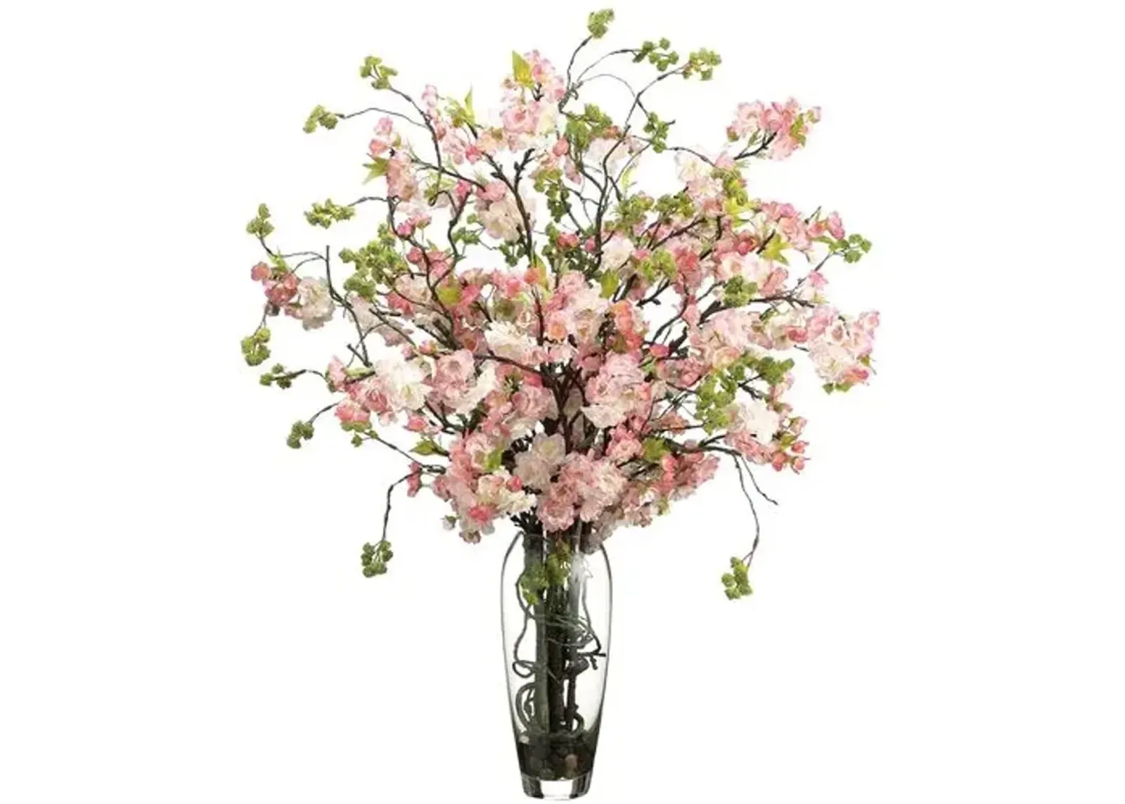 35" Cherry Blossom Arrangement with Vase - Faux - Pink