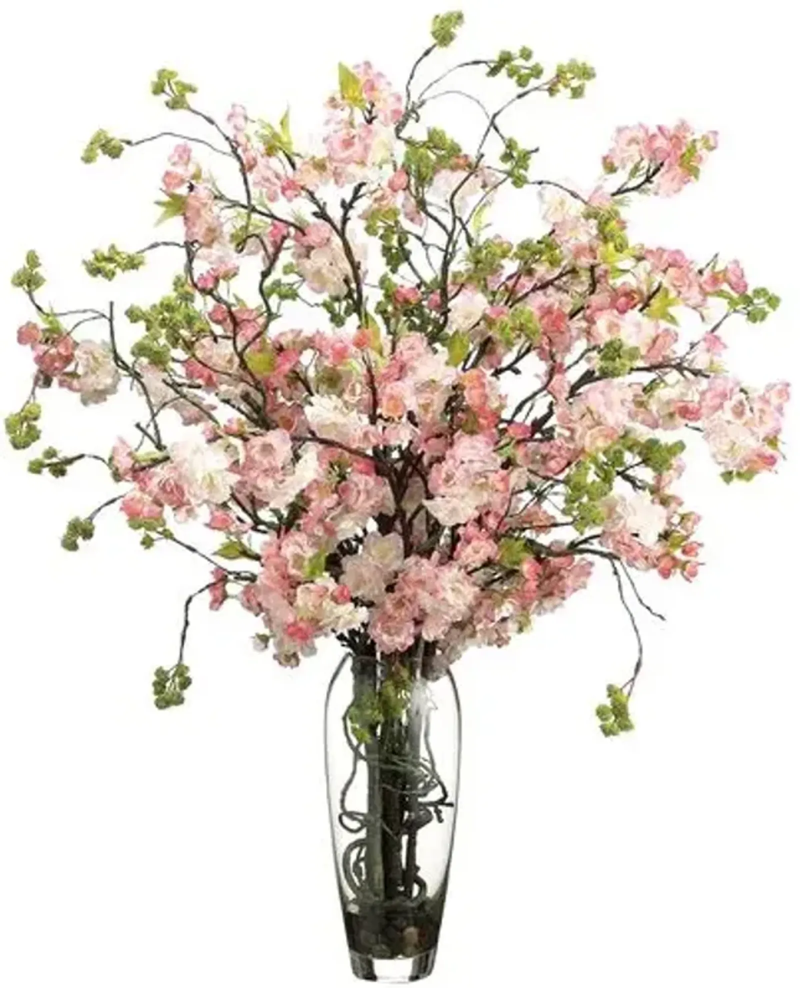 35" Cherry Blossom Arrangement with Vase - Faux - Pink