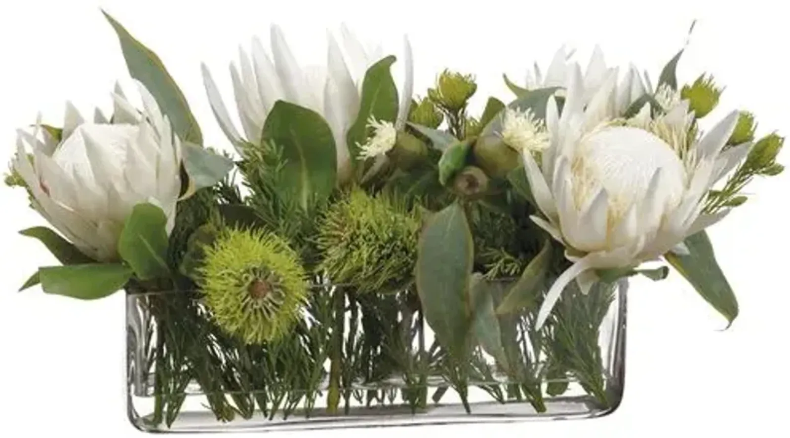 23" Protea & Eucalyptus Arrangement with Vase - Faux - Ivory