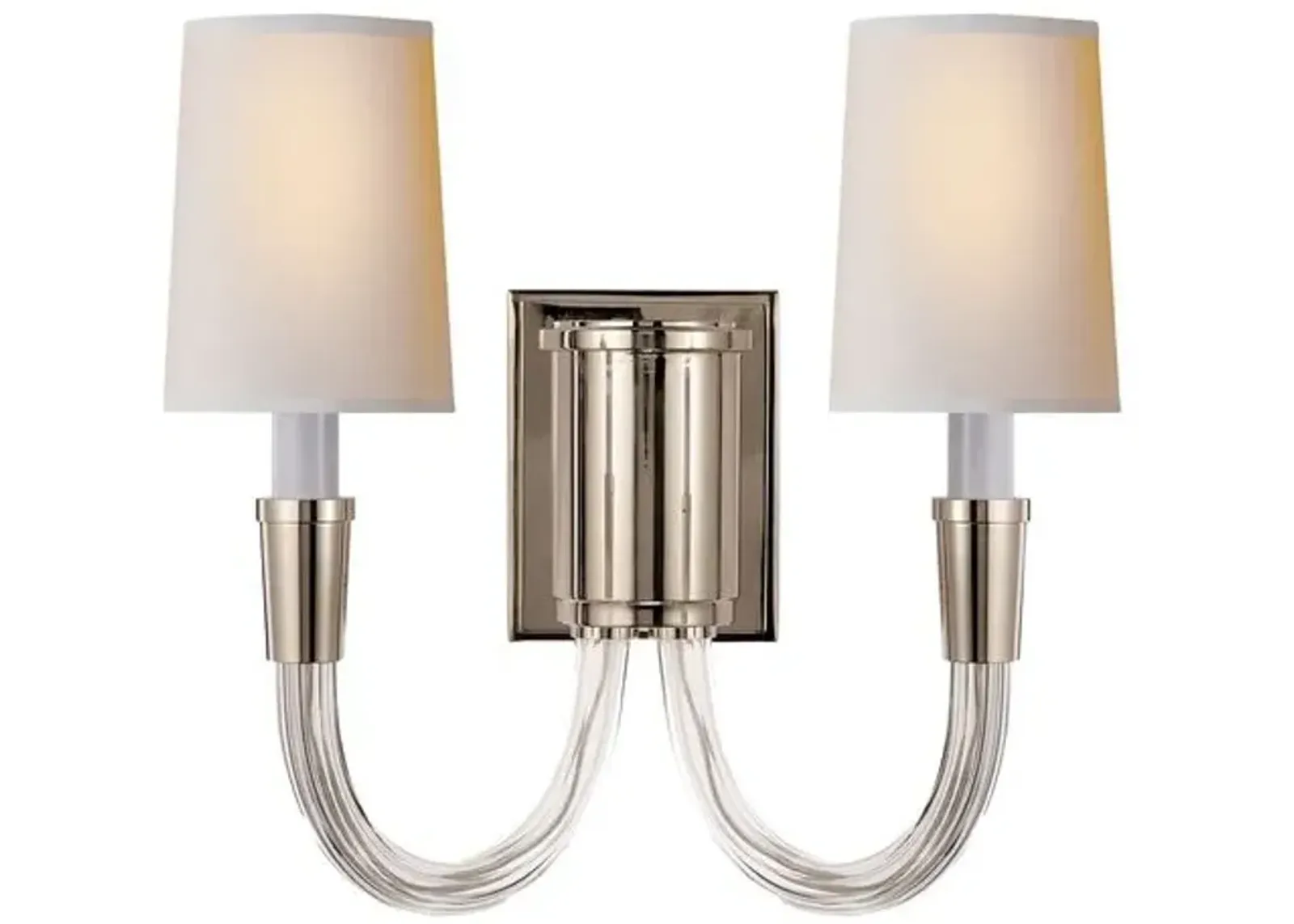 Visual Comfort - Vivian Double Sconce - Polished Nickel - Silver