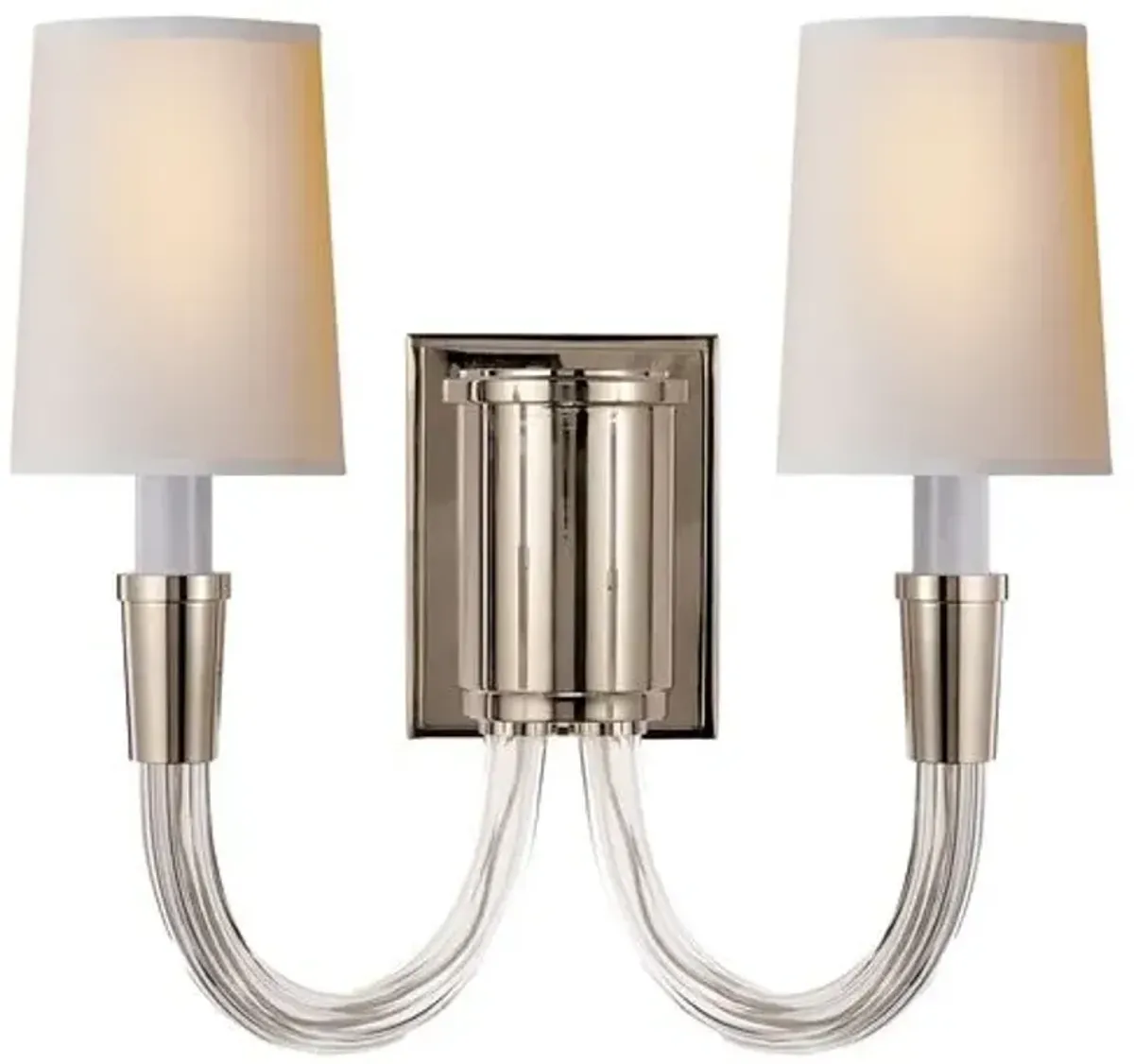 Visual Comfort - Vivian Double Sconce - Polished Nickel - Silver