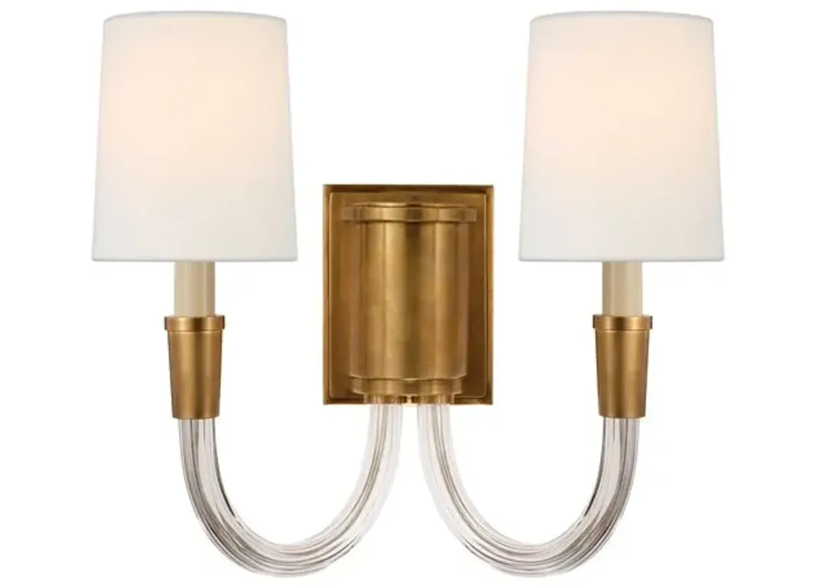 Visual Comfort - Vivian Double Sconce - Hand-Rubbed Brass - Gold