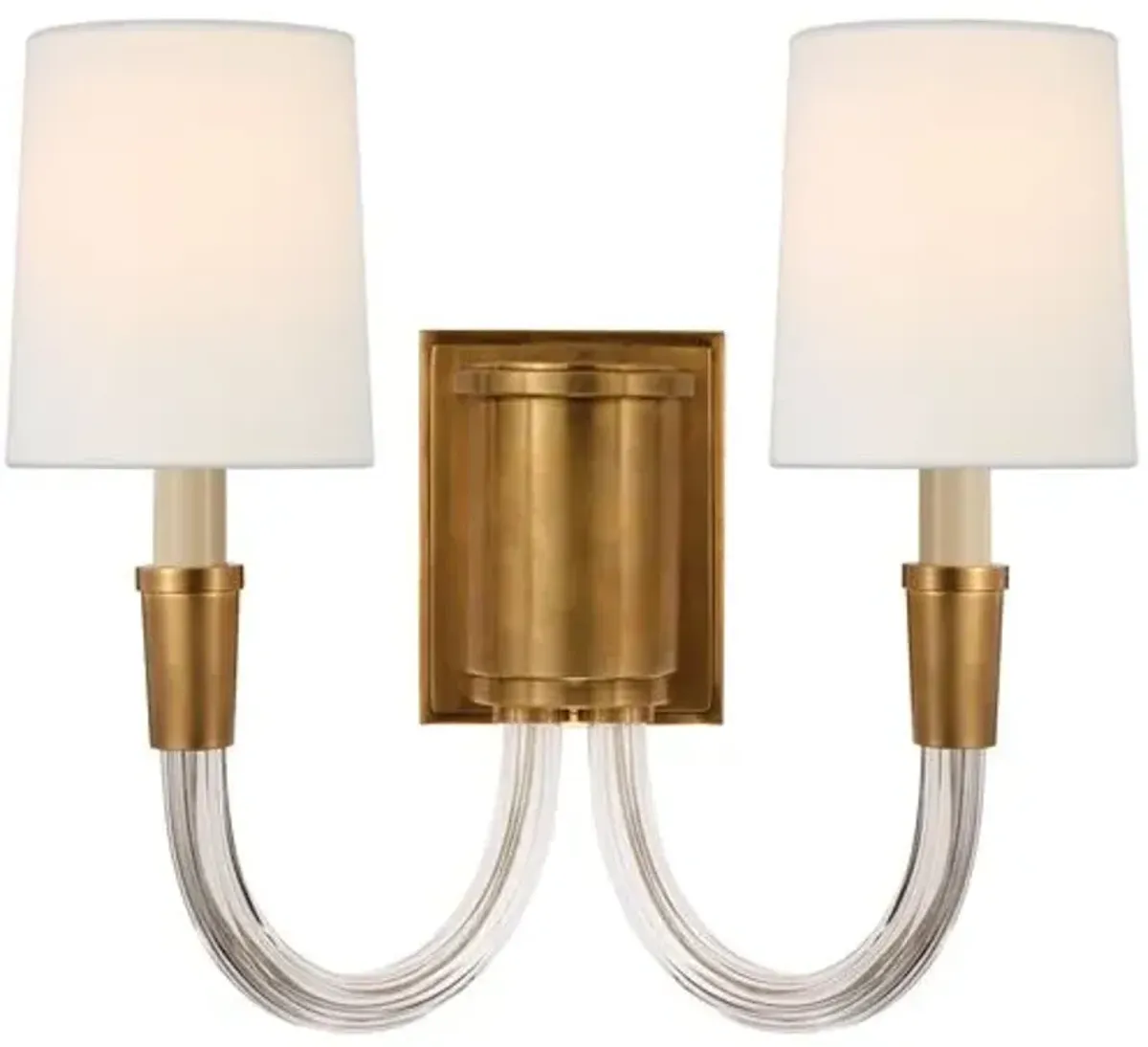 Visual Comfort - Vivian Double Sconce - Hand-Rubbed Brass - Gold