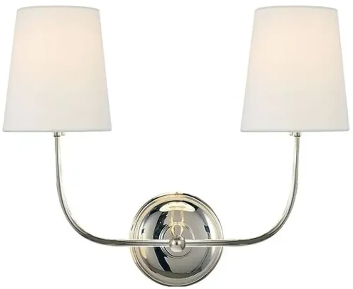 Visual Comfort - Vendome Double Sconce - Polished Nickel - Silver