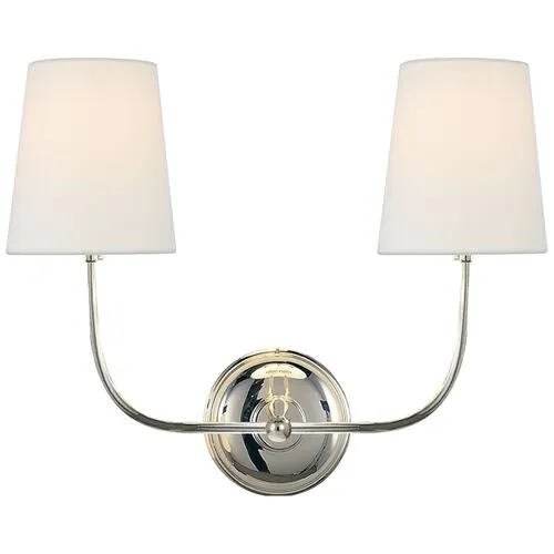 Visual Comfort - Vendome Double Sconce - Polished Nickel - Silver