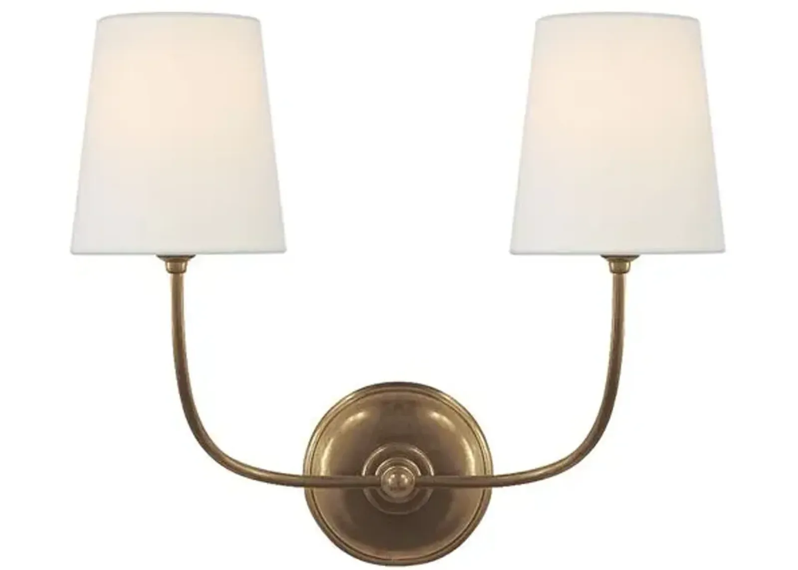 Visual Comfort - Vendome Double Sconce - Hand-Rubbed Brass - Gold