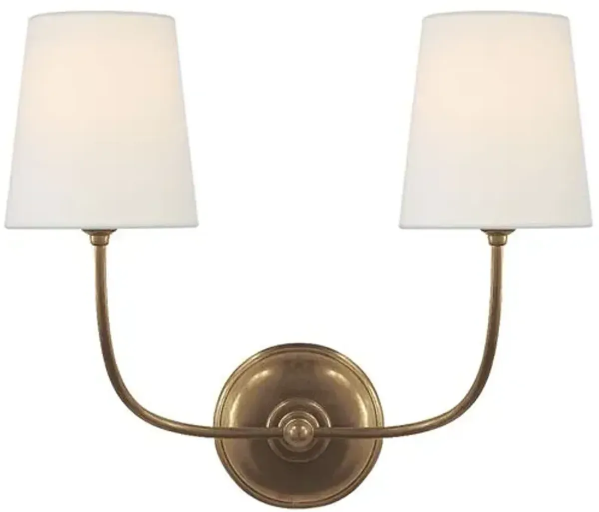 Visual Comfort - Vendome Double Sconce - Hand-Rubbed Brass - Gold