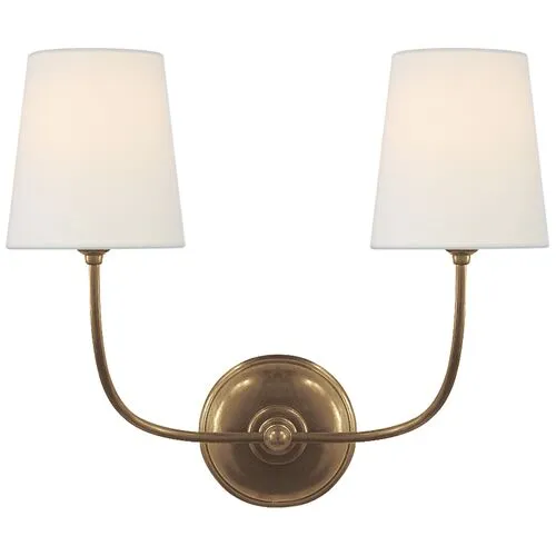 Visual Comfort - Vendome Double Sconce - Hand-Rubbed Brass - Gold