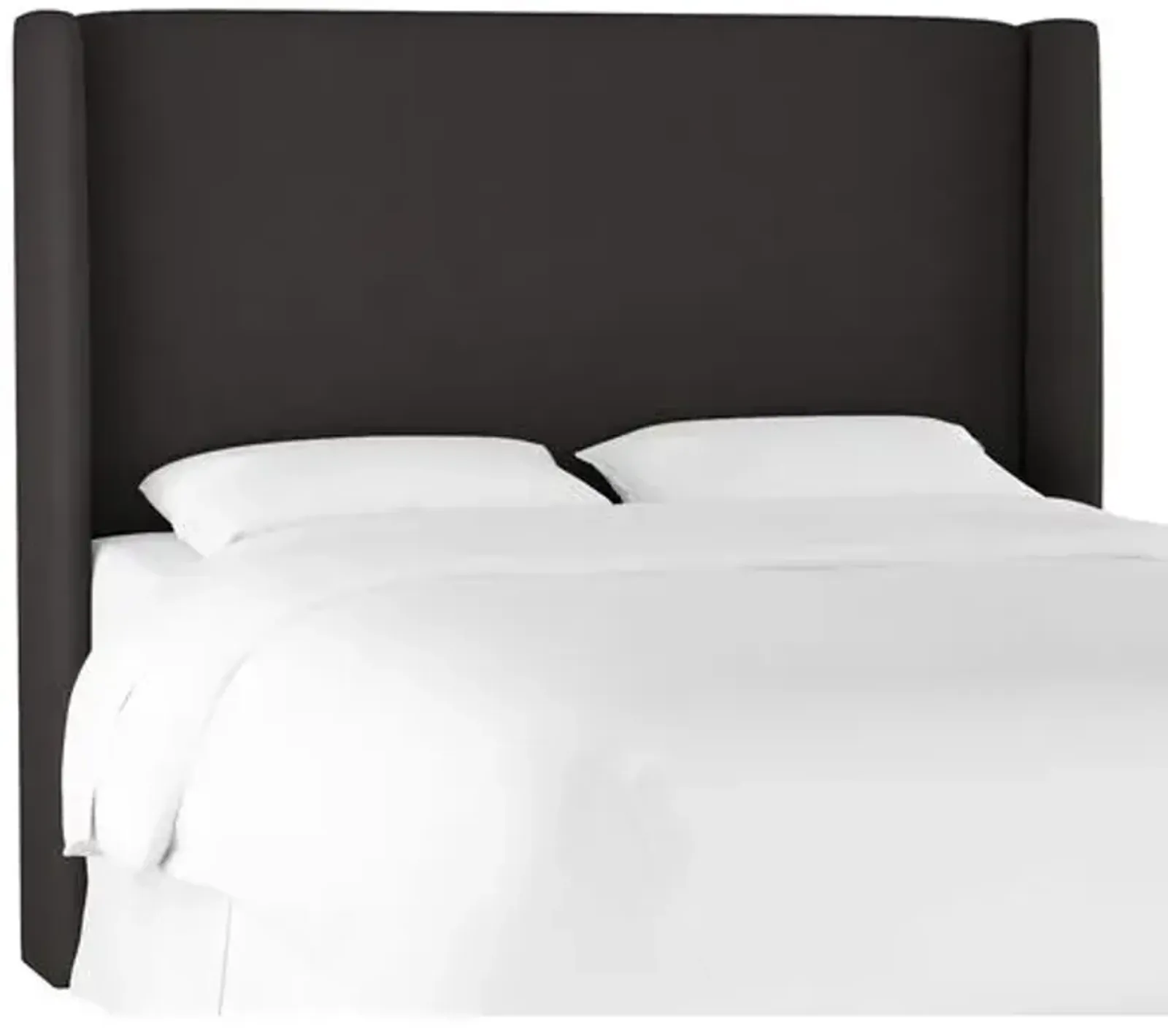 Kelly Linen Wingback Headboard - Handcrafted - Black