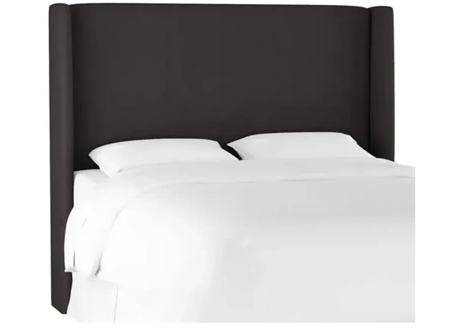 Kelly Linen Wingback Headboard - Handcrafted - Black