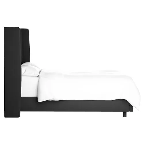 Kelly Wingback Bed - Handcrafted - Black