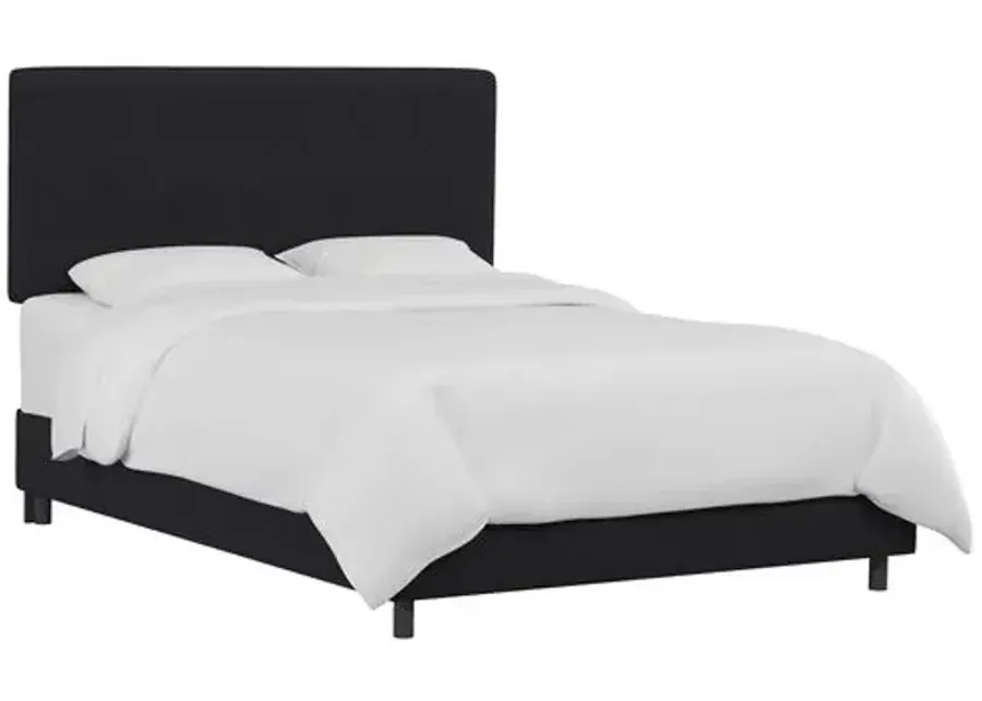 Novak Linen Bed - Handcrafted - Black