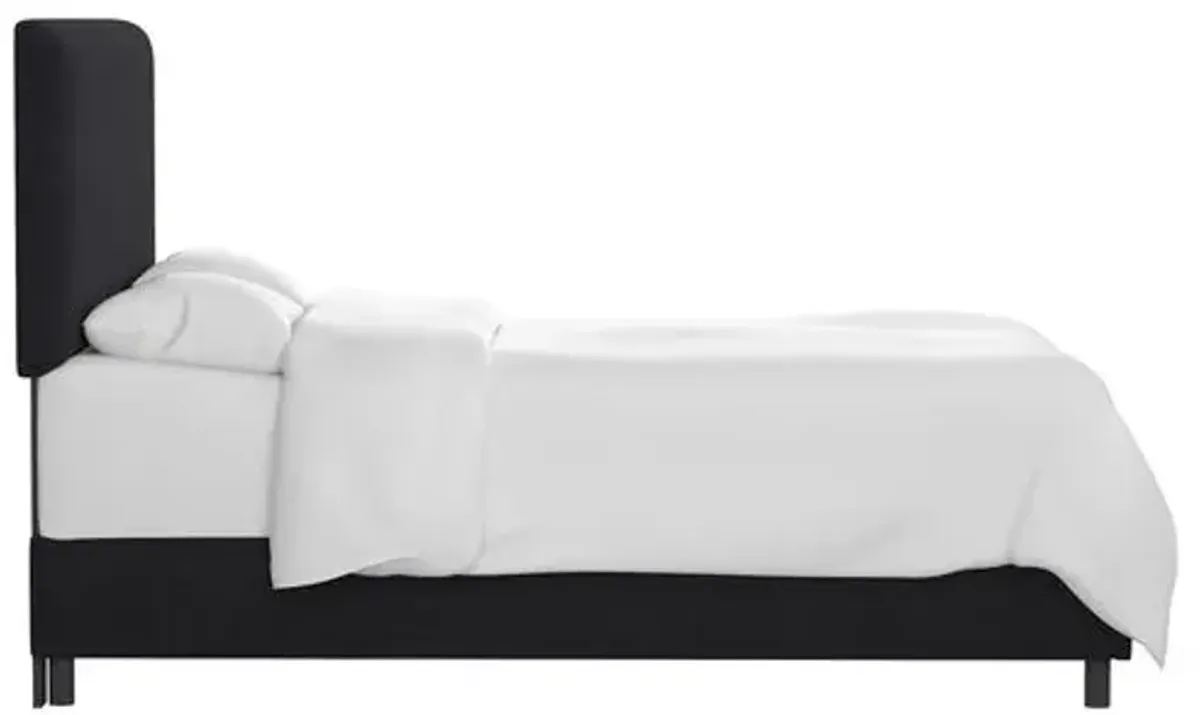 Novak Linen Bed - Handcrafted - Black