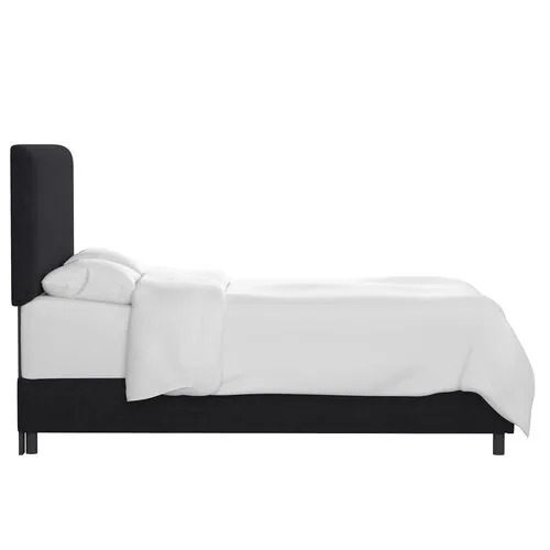 Novak Linen Bed - Handcrafted - Black